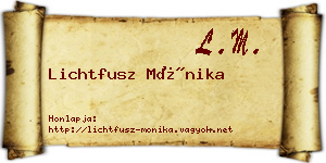 Lichtfusz Mónika névjegykártya